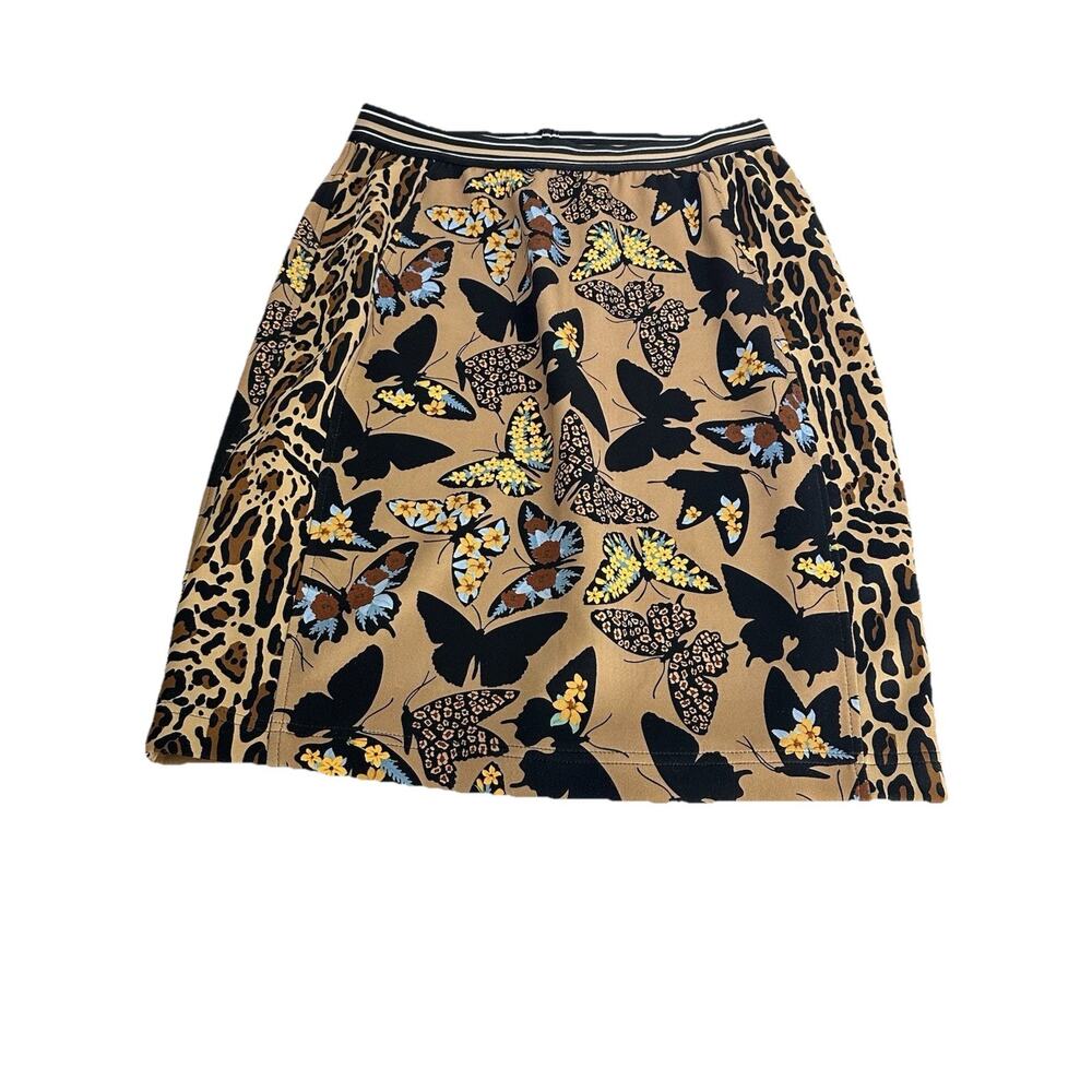 riani butterfly Cheetah Print stretch pencil skirt Size FR 40 CA 8